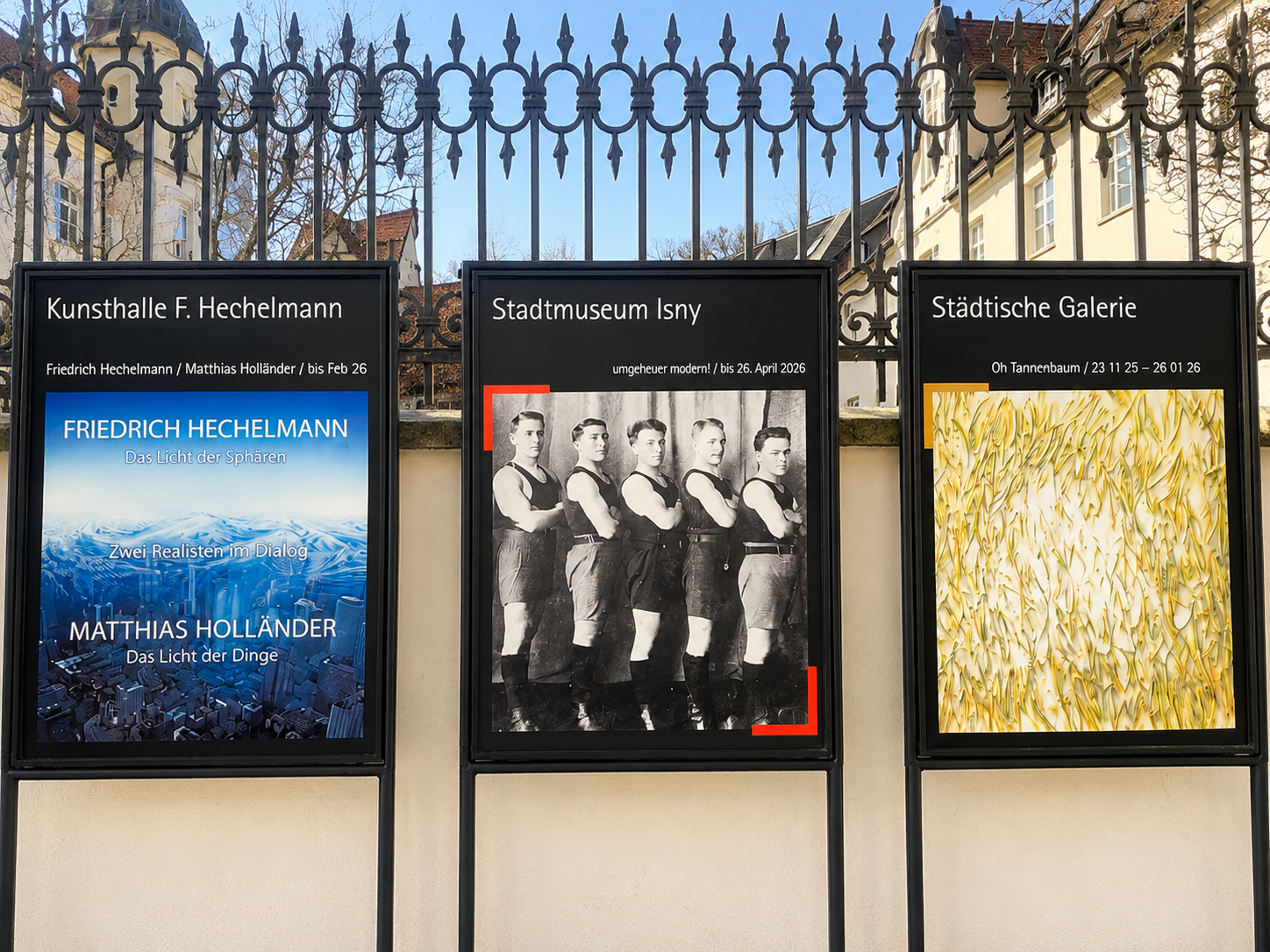 Wegweiser für Kunsthalle, Stadtmuseum und Städtische Galerie in Isny